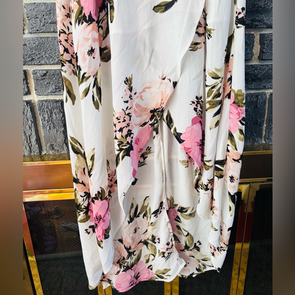White and Pink Floral Maxi Dress - Picture 4 of 8